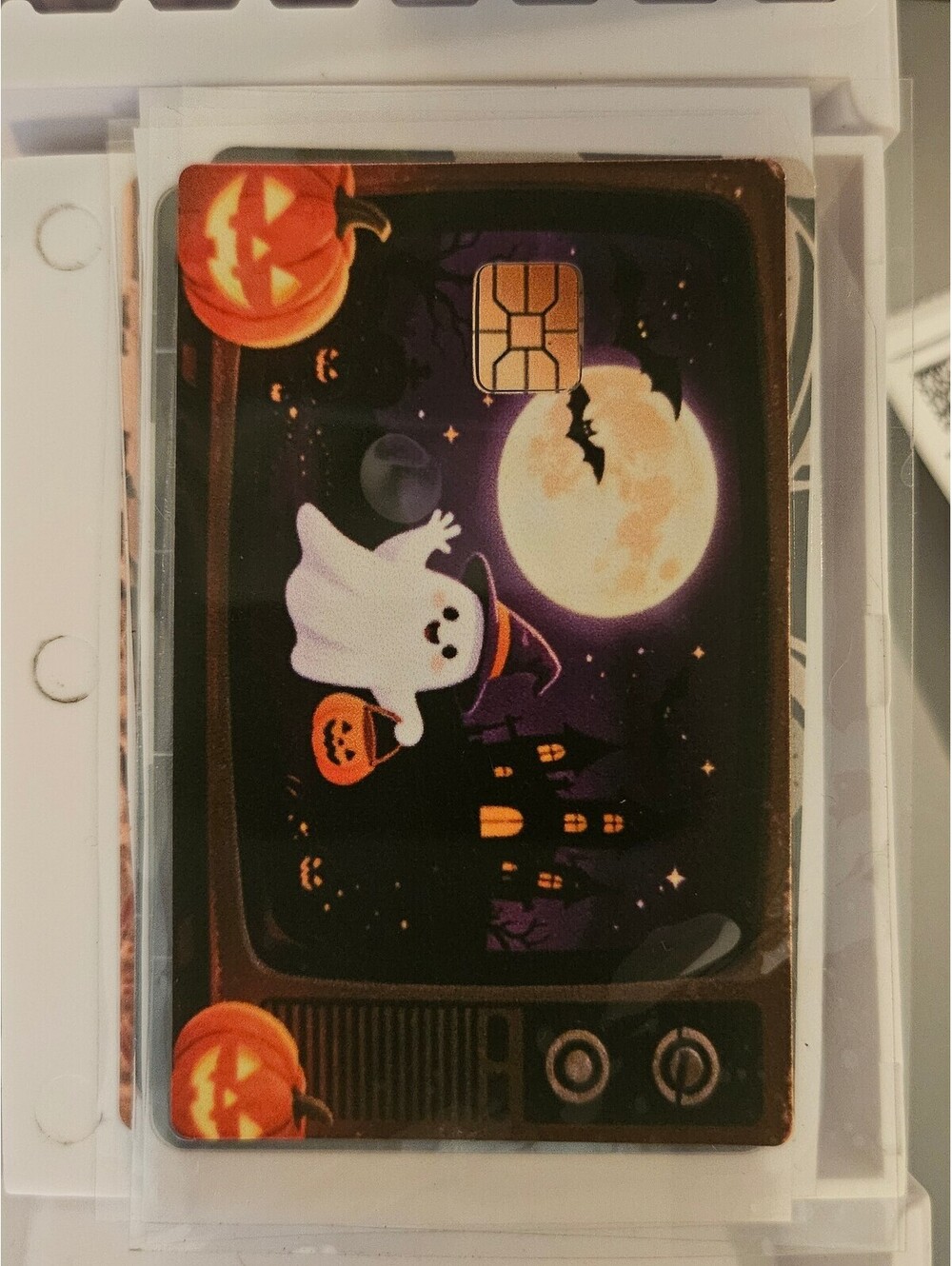 Halloween trick or treat Ghost - Credit/Debit Card Skin Sticker - NEW